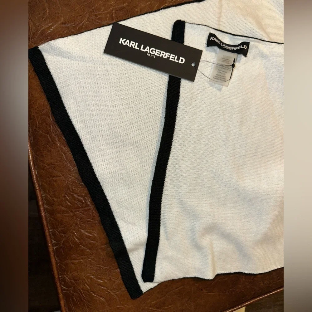 NWT Super cute CHOUPETTE AND KARL EMBELLISHED SCARF from KARL LAGERFELD PARIS.